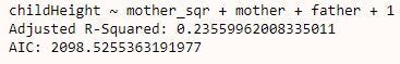 Backward stepwise regression, the AIC is better