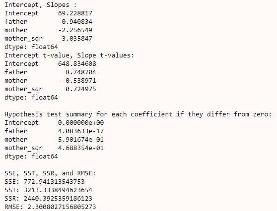 The partial slopes are the coefficients
