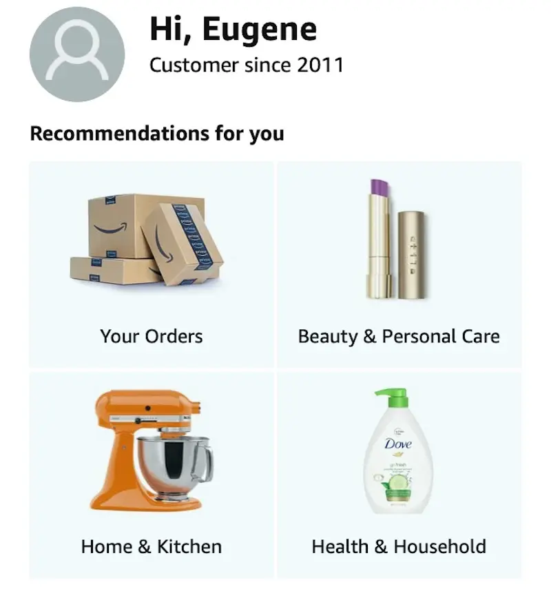 Recommended For You on Amazon
