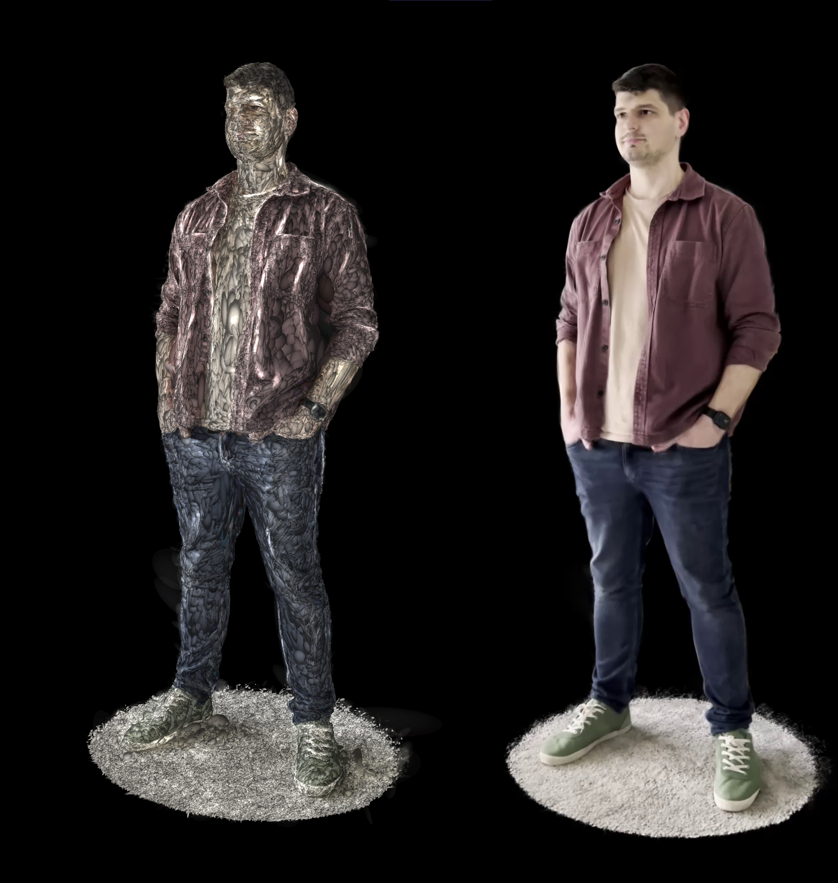 Fig.3: Visualizing the 3D Gaussians of an object. Image by Sascha Kirch.