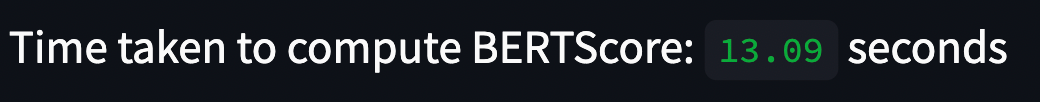 Duration of BERTScore computation. Image by author.