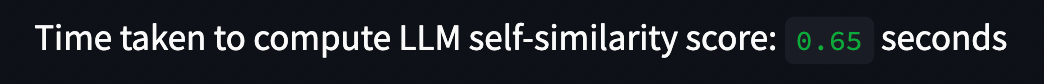 Duration of LLM self-similarity score computation. Image by author.