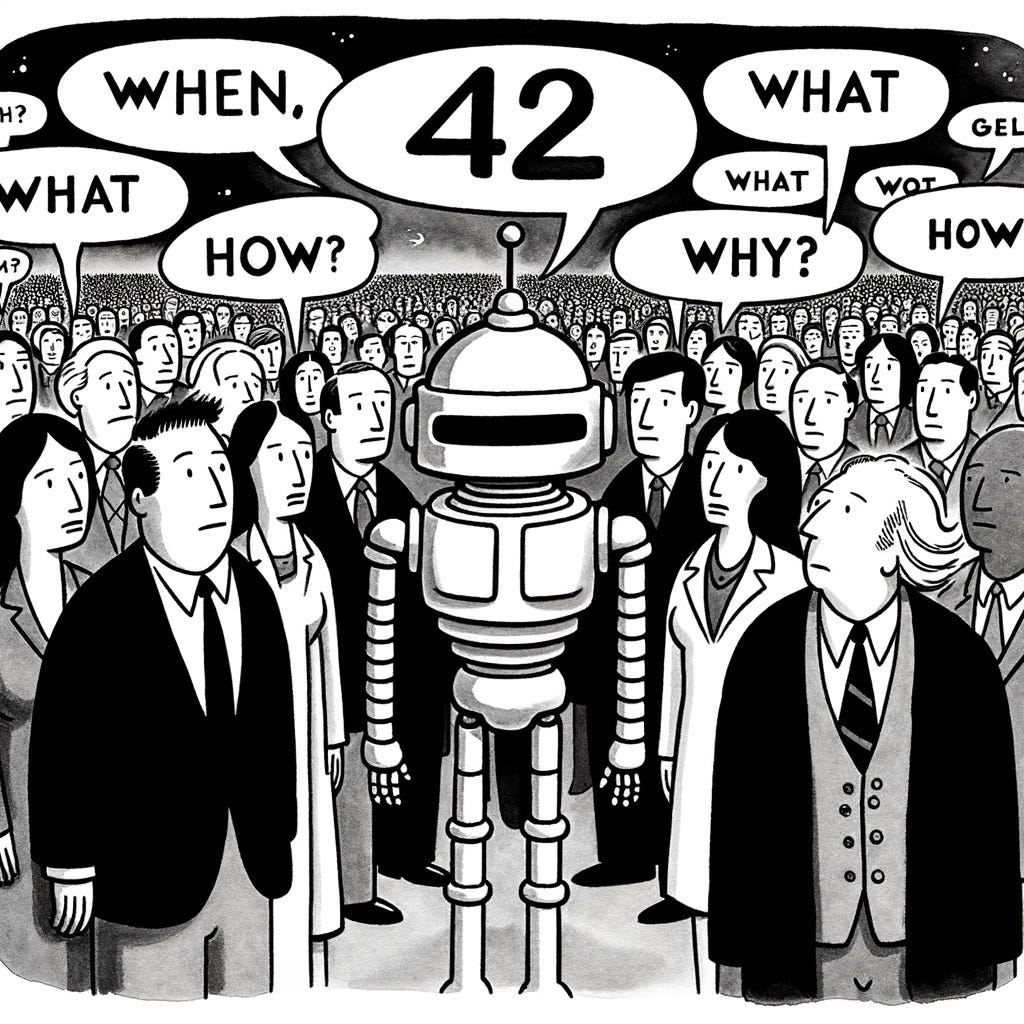 In the universe of Douglas Adams The Hitchhikers Guide to the Galaxy, 42 is the ultimate answer to life, the universe, and everything. Who knows, maybe 42 is also the magic number to shrink your loss function - but hey, it all depends on what your loss function is! Image created by ChatGPT